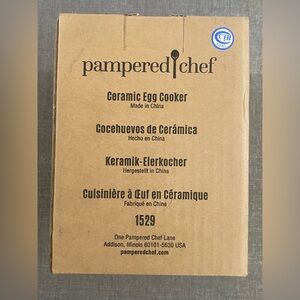 Pampered Chef Ceramic Egg Cooker - Tan